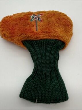Paradiso Fur Putter Cover Acrylic Plush Golf Club Headcover Orange Coconut Tree